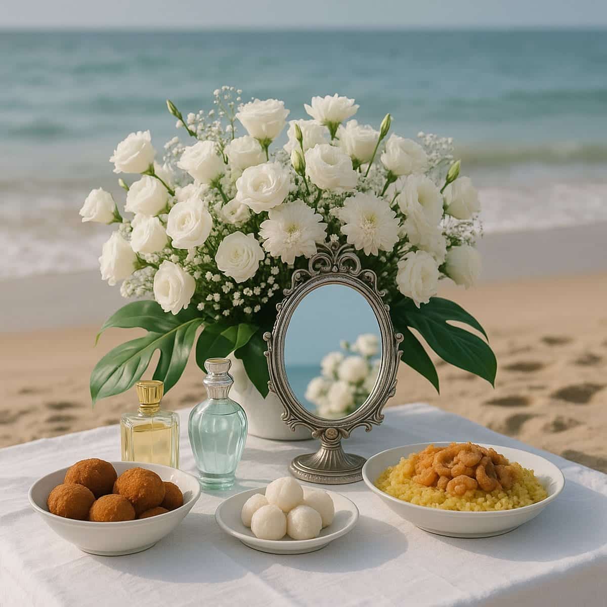 Oferendas para Iemanjá: Flores Brancas, Espelhos, Perfumes e Comidas