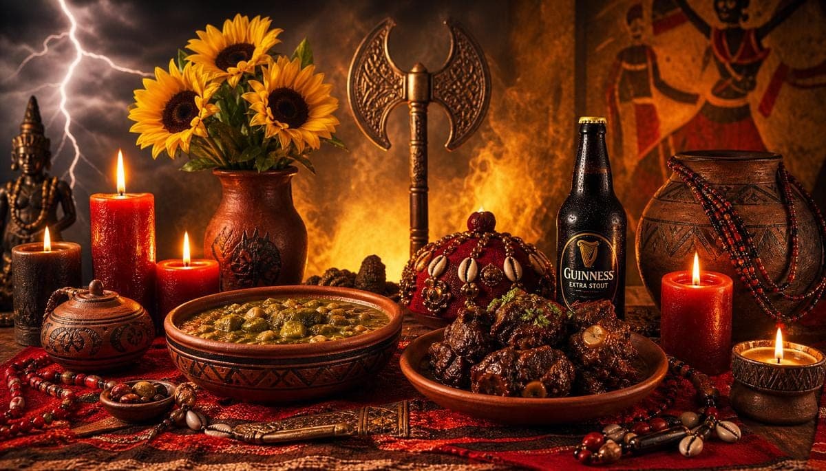 Oferendas para Xangô: quiabo, rabada, cerveja preta e girassol