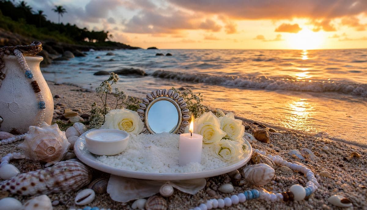 Oferendas para Iemanjá: flores brancas, espelhos, perfumes e comidas