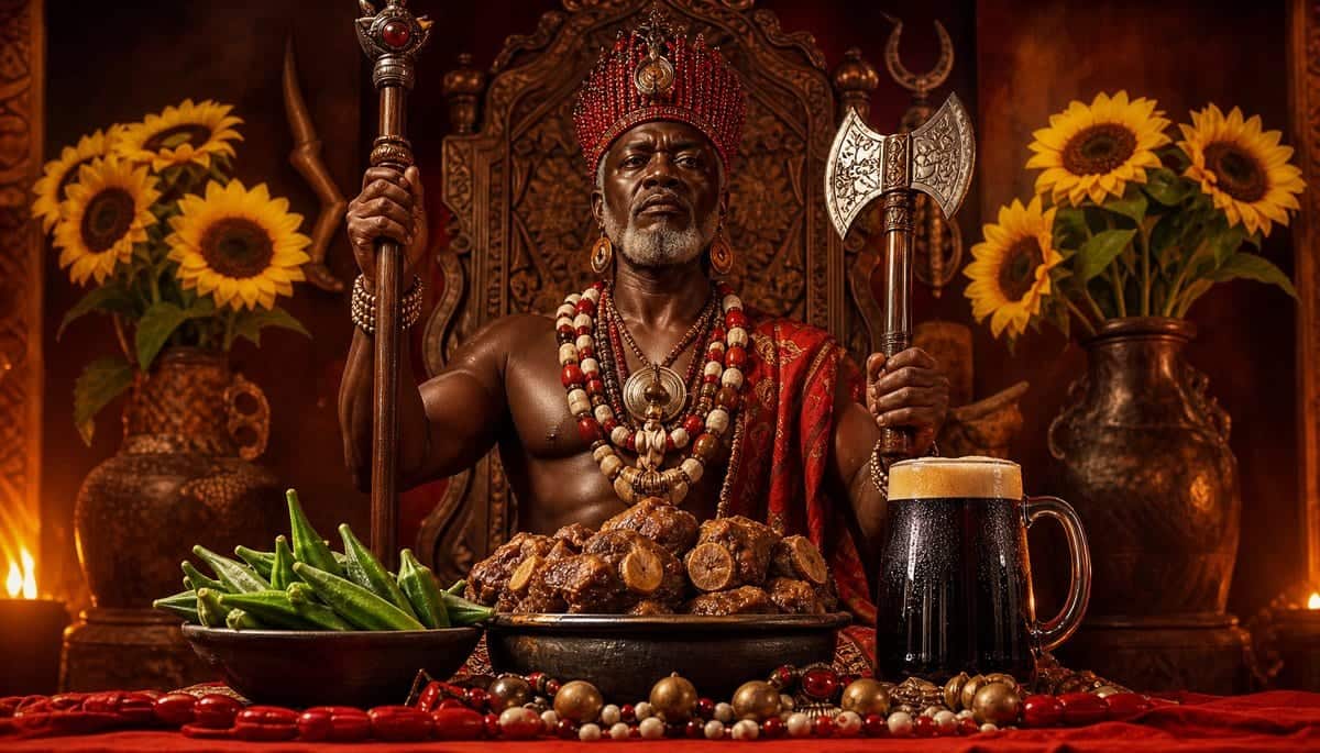 Oferendas para Xangô: quiabo, rabada, cerveja preta e girassol
