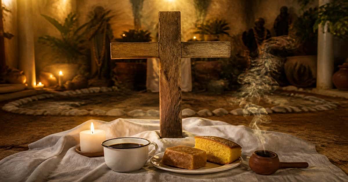 Oferenda no Cruzeiro: Cruz Sagrada e os Pretos-Velhos