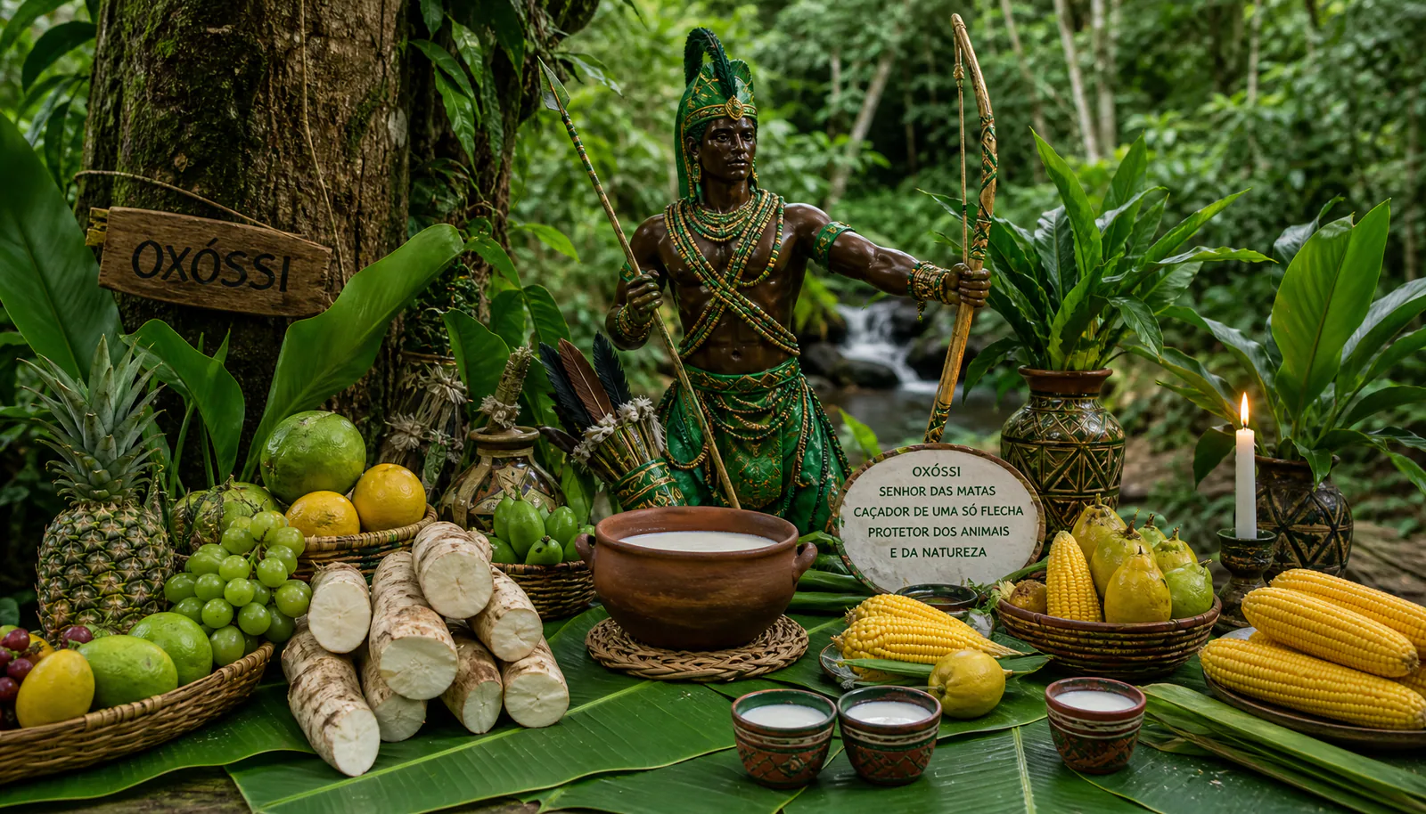 Oferendas para Oxóssi: Mandioca, Milho, Frutas de Árvore e Cerveja Branca